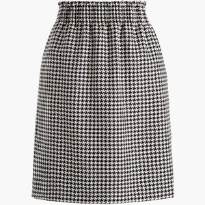 J. Crew Factory Wool Blend Black White Houndstooth Plaid Sidewalk Skirt 10